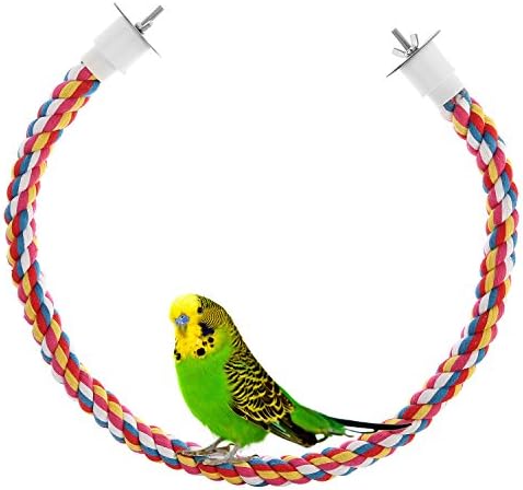 Jusney Bird Rope Perches, Parrot Toys 36 นิ้วเชือก Bungee Bird Toy [1 Pack]